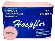 Babador Odontológico Impermeável Rosa - pacote com 100 - Hospflex